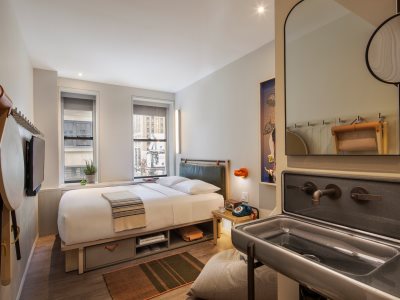 bedroom 1 - hotel moxy nyc time square - new york, united states of america