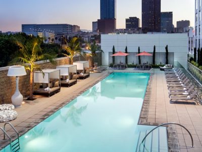 outdoor pool - hotel courtyard los angeles l.a. live - los angeles, united states of america