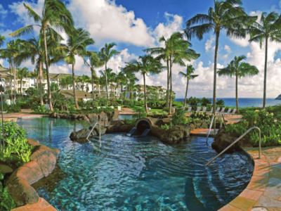 outdoor pool - hotel marriott's kauai lagoons - kalanipu'u - lihue, united states of america